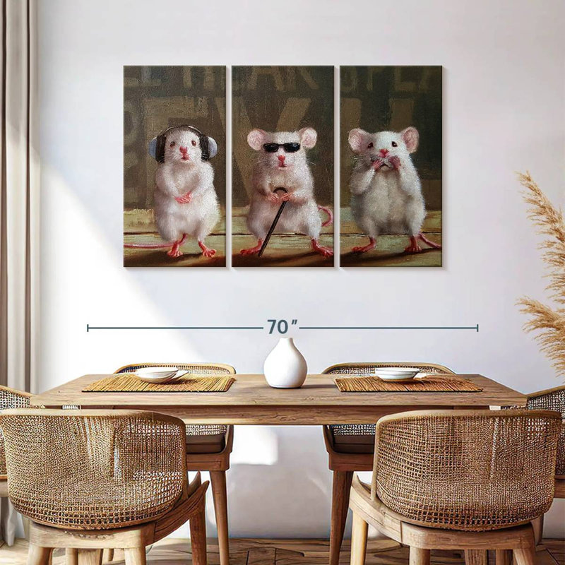 Ketti Three Wise Mice, 36" H x 57" W