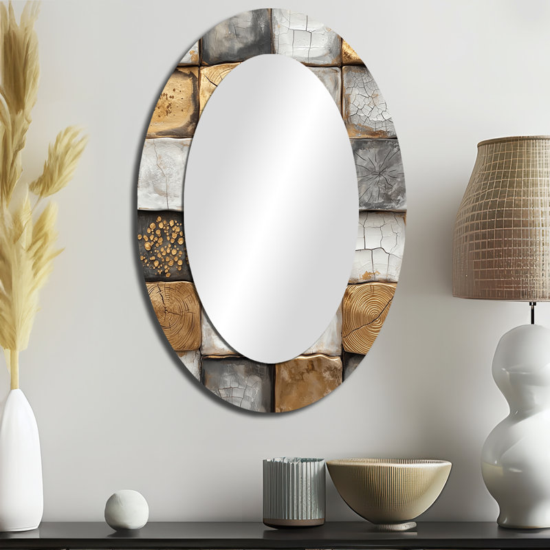 Miroir mural gris Inca Legacy Golden Mosaic II - Bohemian, 36 po x 24 po