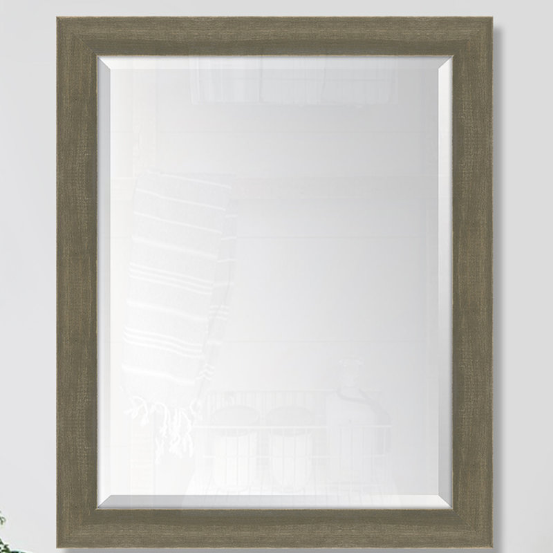 Chincoteague Wood Flat Wall Mirror, 39" H x 27" W, Brown