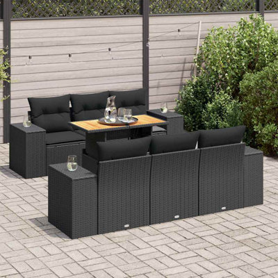  Ensemble de canapé de jardin noir