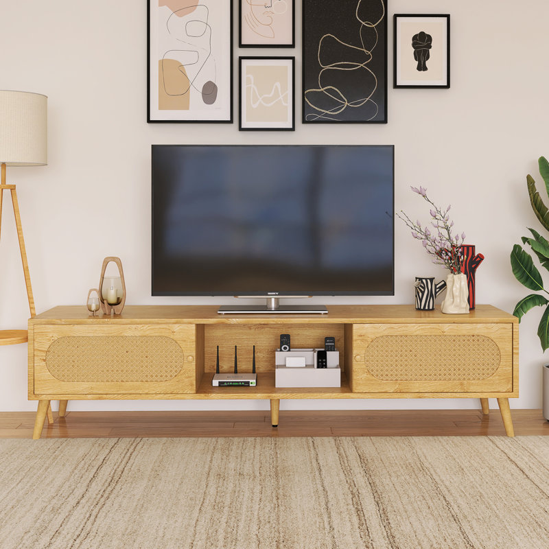 Solid Wood Legs TV Stand Fits Tvs Up To 70 To 79 In.