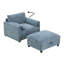 Canapé simple de 38 po avec repose-pieds de rangement, support de téléphone réglable, chargeur USB et accoudoirs en forme d'oreiller, chaise longue à siège large-448268169