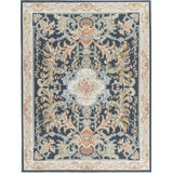 Hand-Knotted High-Quality Blue and Beige Area Rug