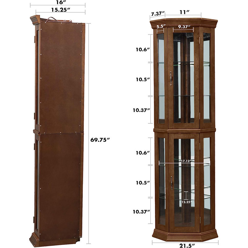 69.75'' H x 21.5'' W Wood Display Case