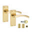 6 Sets Victorian Scroll Astrid Door Handles with 1 Pair of 3" Ball Bearing Hinges & Latches Pack - 150mm x 40mm Backplate-515425291