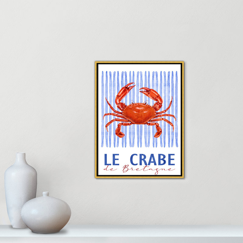 Le Crabe - reproduction carrée par Kimberly Allen, 19.5' W x 25.5' H, Flotteur doré