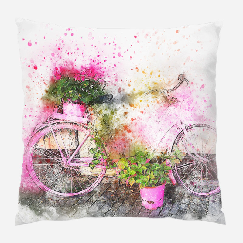 Outdoor Reversible Throw Pillow, Microsuede, Indoor 
