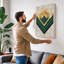 Golden Sunburst Art Deco - Wrapped Canvas-785032237-785032239
