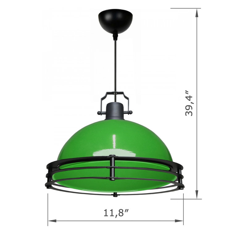 Luminaire suspendu en métal, Vert