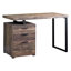 Bureau contemporain pour bureau à la maison, l 48 po, plateau en stratifié brun, pieds en métal noir, avec bureau pour ordinateur portable de 48 po pour bureau, surface, cadre, configuration réversible,
