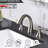 3 Hole Widespread Bathroom Sink Faucet With Two Handles And Brushed Nickel Finish - Rust & Scratch , Quick Diy Handle For Pop Up Drain, Precise Flow Control-124831708