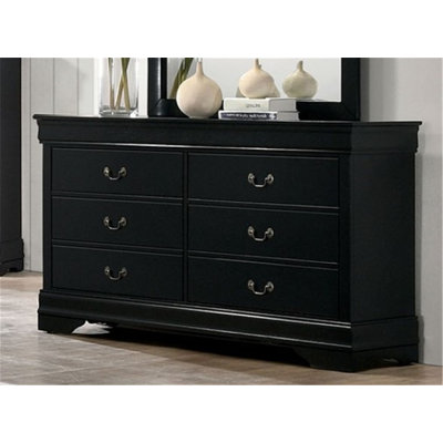 Solid Wood 58.37'' W 6 - Drawer Dresser