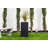 Weathered Concrete Tall Rectangular Planter, Outdoor Indoor Modern Decorative Planter Pot, Lightweight, Weather Resistant, Seamless with Drainage Hole-1163663647