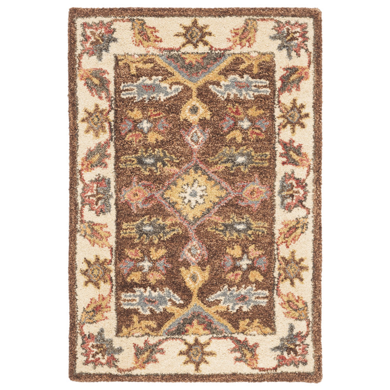 Antiquity Hand Tufted Wool/Cotton Oriental Rug in Brown/Ivory, Rectangle 3' x 5'