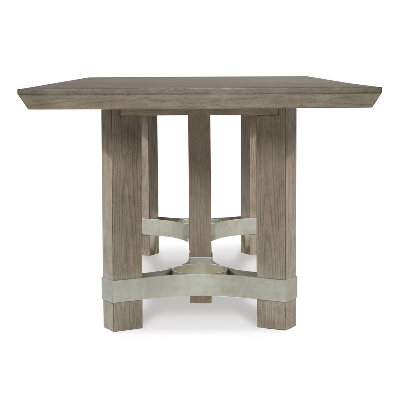 Contemporary Chrestner Solid Oak 84'' Gray Dining Table