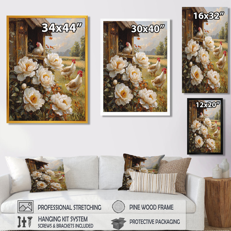 Edgin - Floral Wall Art Prints, Noir, noir, noir, noir, H 20 po x l 12 po, Reproduction encadrée sans passe-partout