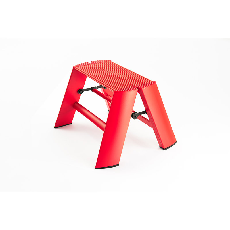 Escabeau léger pliant en aluminium à 1 marche lucano, Rouge