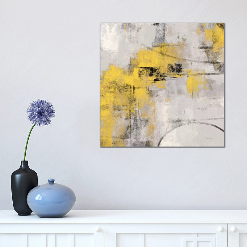 Stone Gardens II Yellow by Silvia Vassileva - Wrapped Canvas Painting, 45.72 cm H x 45.72 cm W x 1.91 cm D
