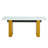 Minimalist Tempered Glass Dining Table with Stylish Decorative Columns for Versatile Use