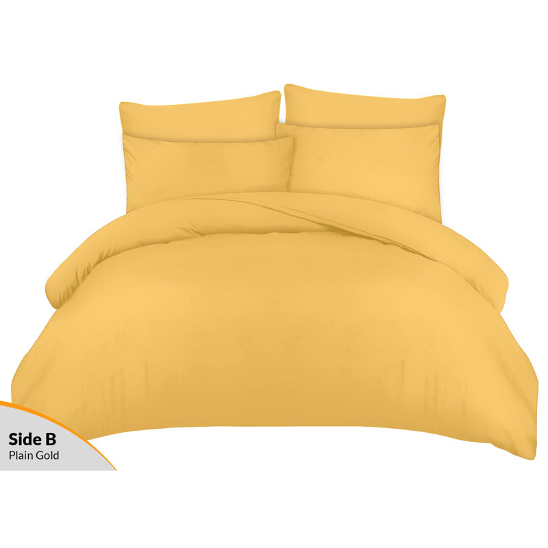 Luxury Double Brushed Microfiber Reversible Duvet Cover Set with Zipper Closure and Corner Ties