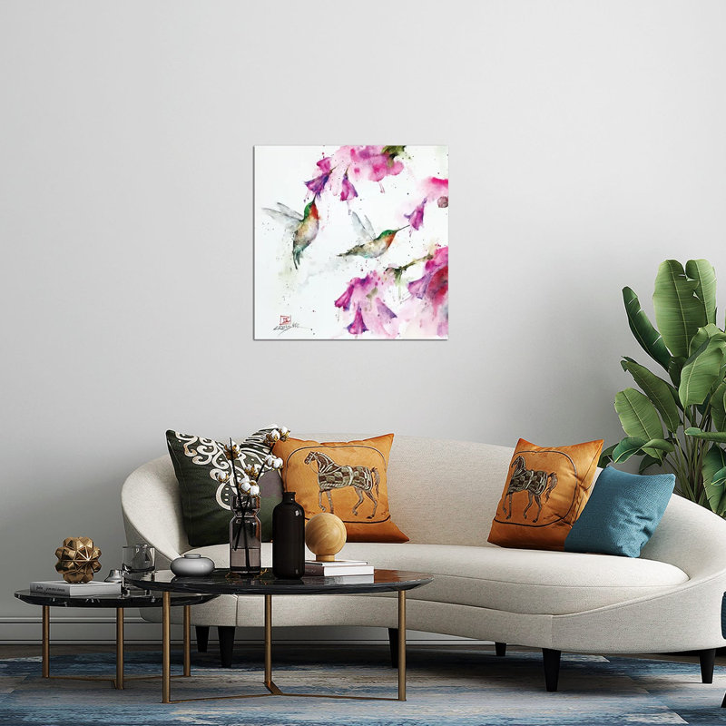 «Hummingbirds and Floral» par Dean Crouser - impression non encadrée