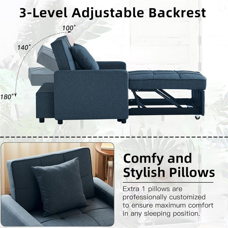 Sofa Bed,Sofa Couch, Blue
