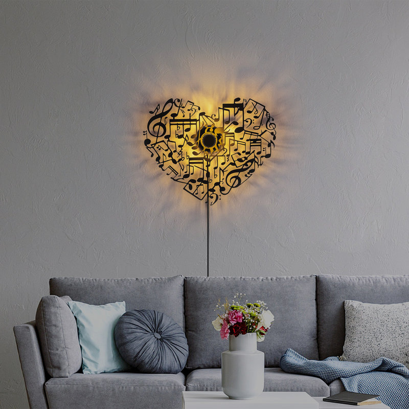 Modern Black Wall Lamp, 22.0 x 17.7 x 3.5 Inches | 100% Metal, 40W, On/Off Switch, 6.6 Ft Cable | Stylish & Functional Lighting for Home Décor, IP20 Rated, Versatile Plug-In or Hardwired Design