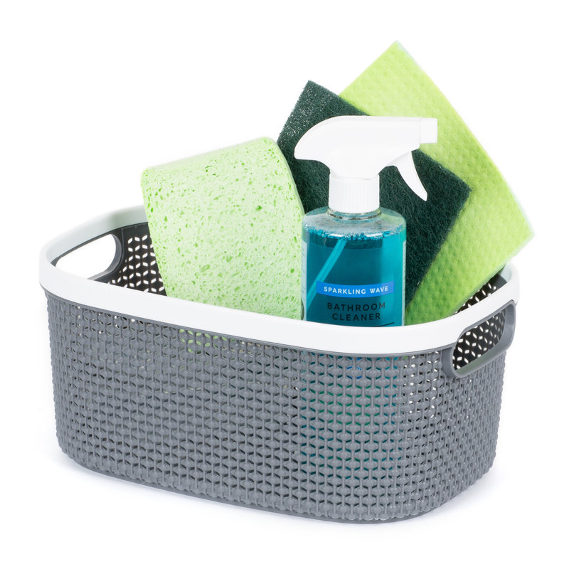 LIVIVO Plastic Decorative Basket, 13.5cm H x 30cm W x 21cm D