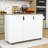 Kitchen Island Cart on Wheels with Drop Leaf, Towel Rack and Adjustable Shelves-1164597374