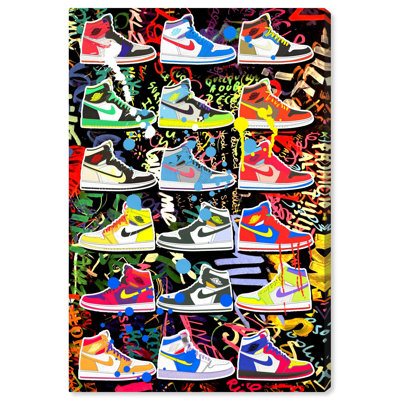 Bold Sneaker Collection Canvas Urban Graffiti Wall Art by Notoriart