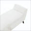 Banc de rangement moderne de 60 po avec pieds en bois Mid-Century et tissu Teddy - crème