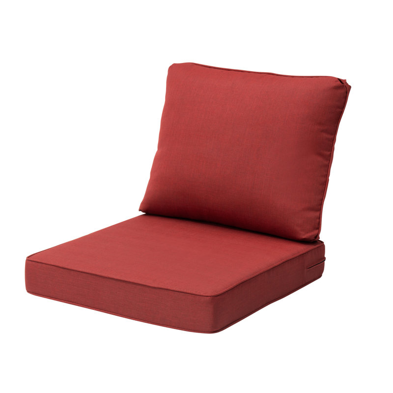 Ebern Designs 4.7'' Thick Outdoor Seat / Back Cushion, Red