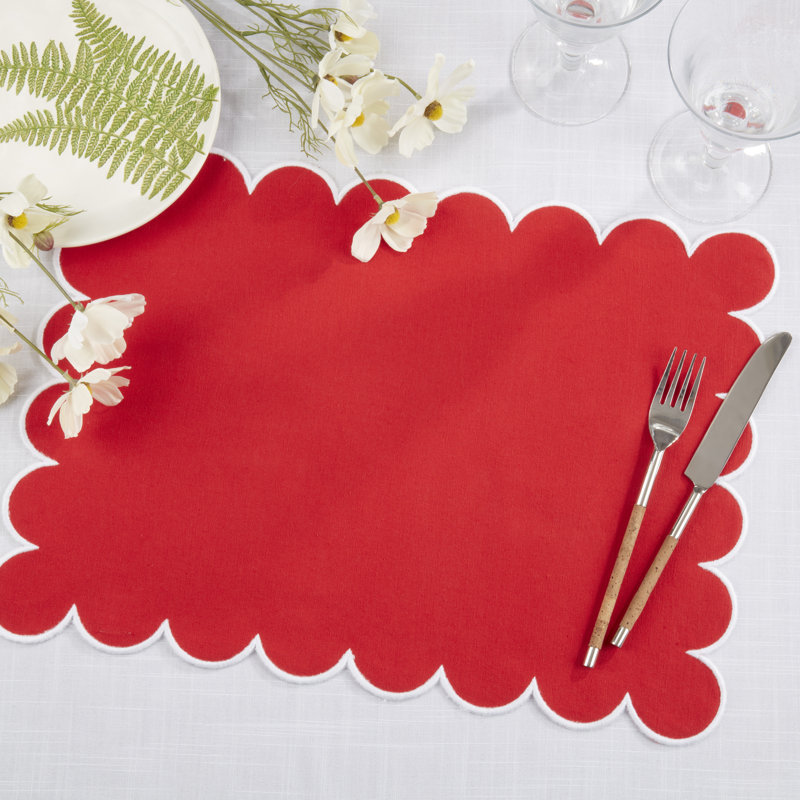 Napperons rectangulaires 100% coton Paddock, Rouge