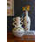 GRAPHIC CERAMIC URN WITH SINGLE HANDLE