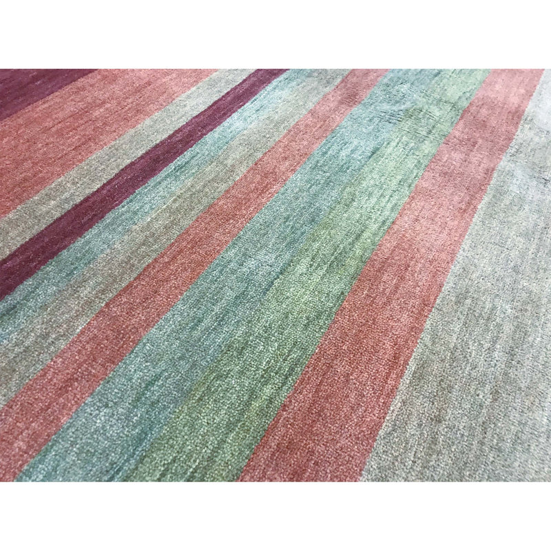 Hand-Knotted High-Quality Green Area Rug