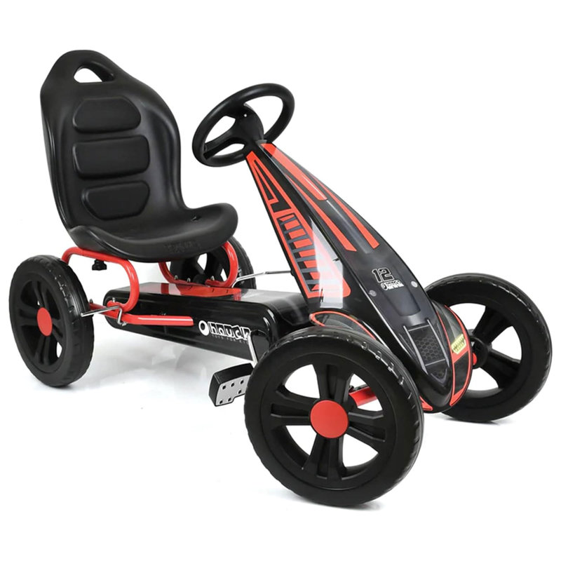hauck Sirocco Racing Clutch Free Go Kart with Low Profile Rubber Tires, Red