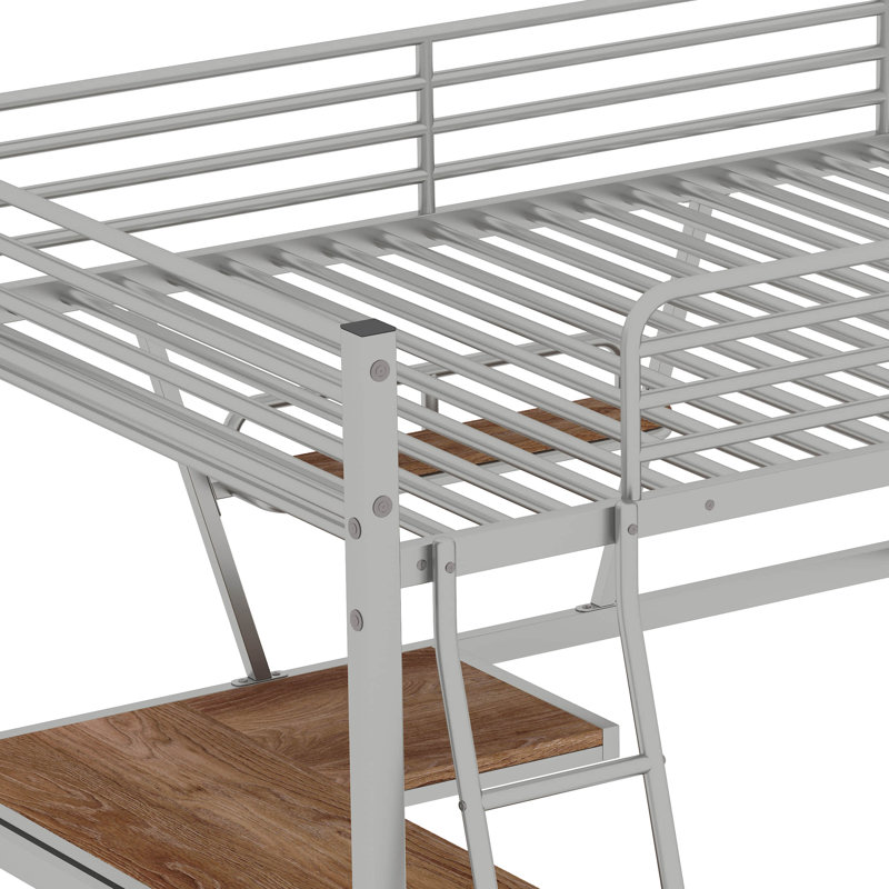 Lit mezzanine double Rhodes Kids, Double, Argent