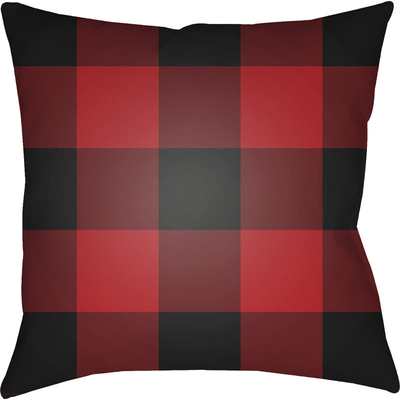 Coussin intérieur / extérieur Buffalo, H 20 po x l 20 po x P 4 po, Rouge / Noir / Neutre