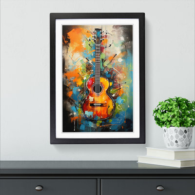Guitar Gestural Art - Framed Print