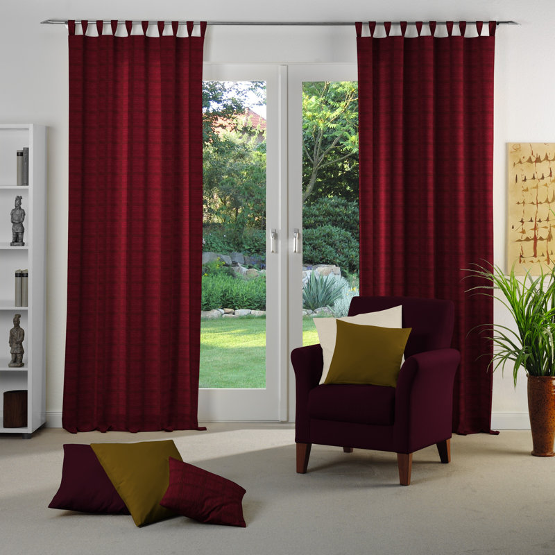 Shire Room Darkening Single Curtain Panel, 270 W x 245 D cm, Red