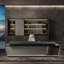 Bureau 110,24 "moderne en forme de L à panneau de particules gris-114484470