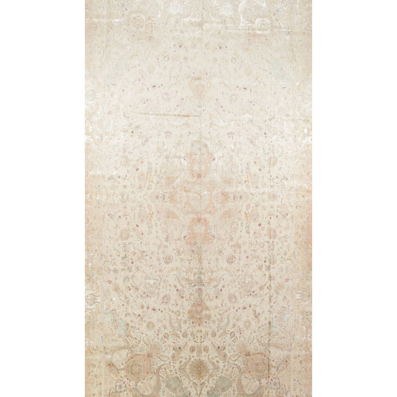 Tapis unique noué à la main 16 pi 1 po x 26 pi 4 po rouge / crème nouvel âge North Attleborough