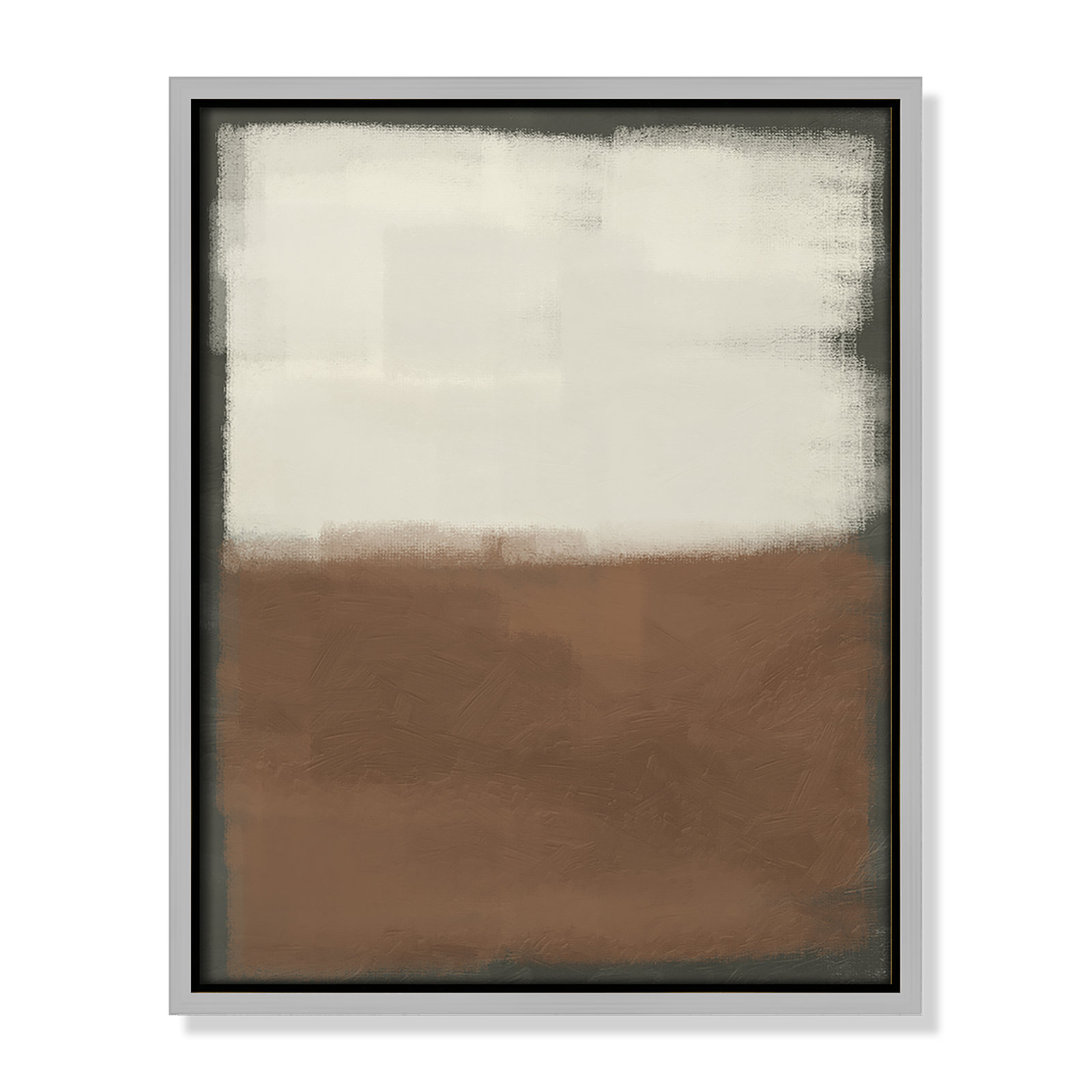 Alabaster Burst 2 - Floater Frame Print on Canvas, Silver , 15.5" H x 12.5" W x 2" D