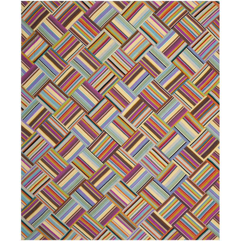 Mcneal Geometric Wool Hand Woven Indoor / Outdoor Area Rug, Rectangle 122 x 183 cm