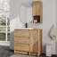 Meuble-lavabo sur pied simple 36 po avec plateau en résine et rangement mural pour salle de bain 12 po Vowar