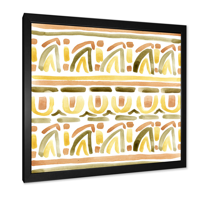 Ornement pierre pastel d'été VI - on, Impression noire sur toile encadrée, H 16 po x l 16 po x P 1 po