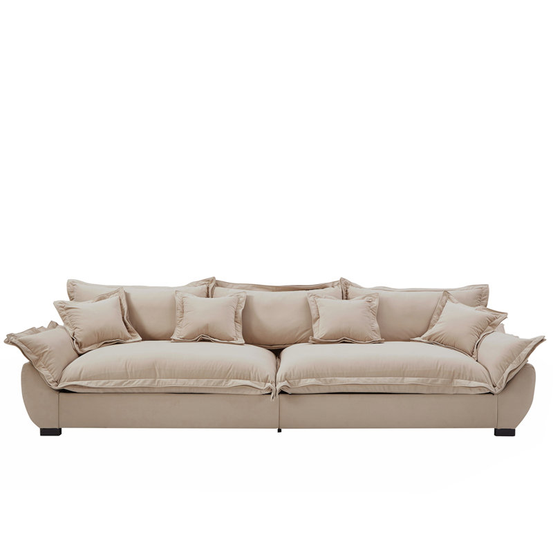 Canapé modulaire modulaire, canapé de style voile avec rangement, dossier amovible, canapé moderne à assise profonde avec coussins décoratifs pour le salon