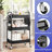 3 Tier Rolling Cart with DIY Hanging Board, Metal Rolling Utility Cart with Wheels Handles Baskets Hooks, Rolling Storage Cart-122550287