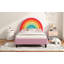 Lit plateforme tapissier simple Rainbow Design pour lit princesse pour garçons et filles, adolescents, coloré et rose