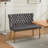 Velvet Double Dining Loveseat Bench, Kitchen & Dining Seating, 2-Seat Tufted Bench W/Handmade Buttons, Wing Back, Gold-Plated Steel Legs, Mid Century Modern,Single Pack,Gray,SW1602GY-432028337-432028340
